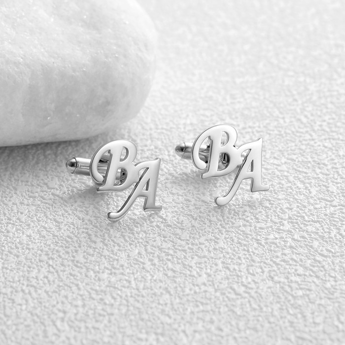Personalized Initials Cufflinks Letters Cufflinks Name Cufflinks Gifts for Men Him