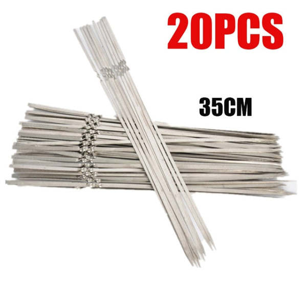 Skewers for Barbecue, Reusable Stainless Steel Skewers, Shish Kebab, BBQ, Camping
