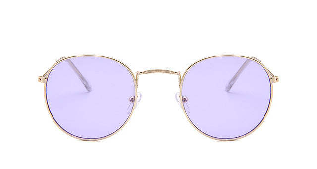 Retro Round Women's Sunglasses, Alloy Mirror Sunglasses