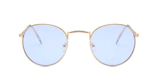 Retro Round Women's Sunglasses, Alloy Mirror Sunglasses