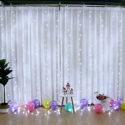 LED Lights, Curtain Lamps, Remote Control, USB Plug, 3M Curtain String Lights