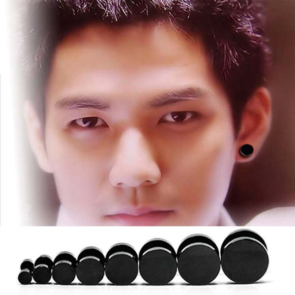 Fashion Men's Dumbbell Punk Earrings, Gothic Stud Earrings