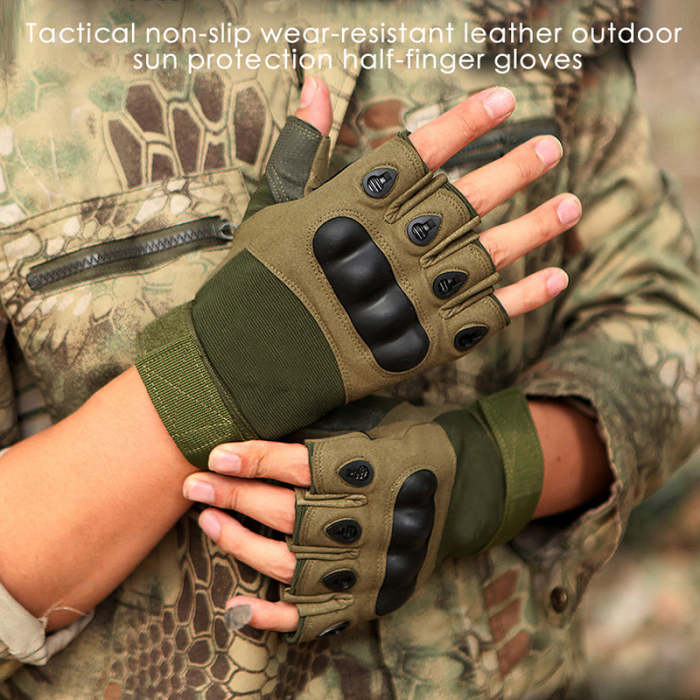 Men's Half Finger Military Tactical Gloves, Outdoor Sports Shooting Hunting Cycling Gloves