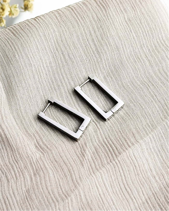 Personalized Women's Rectangular Gold or Silver Color Earrings