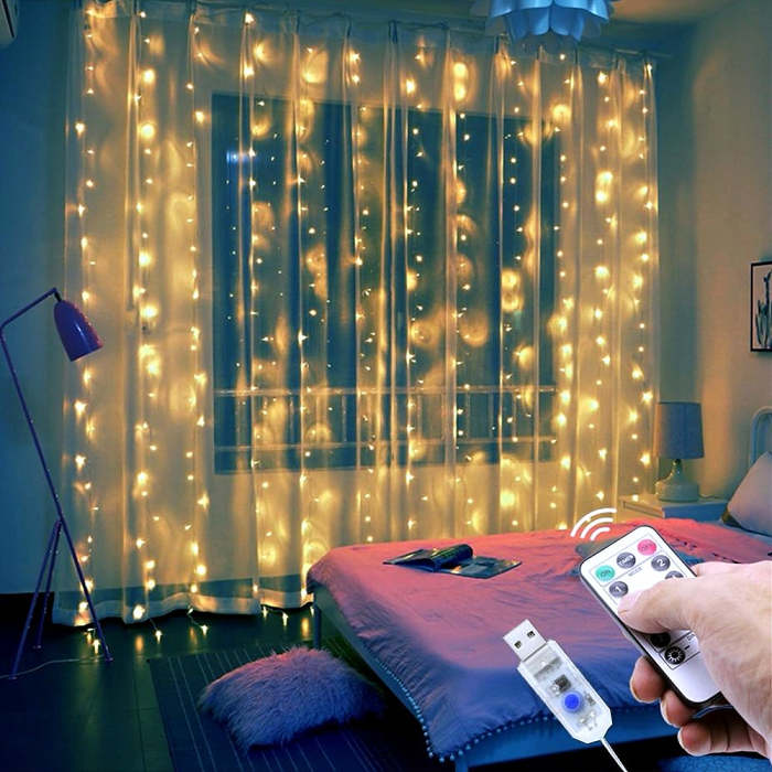 LED Curtain Garland, USB Plug String Lights, Remote Control Home Decoration