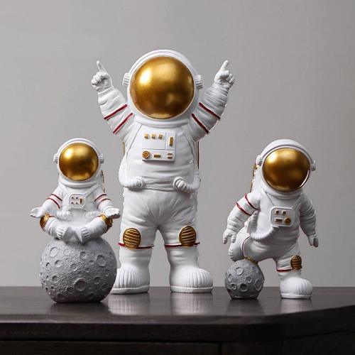 3Pcs Resin Astronaut Figure Statue