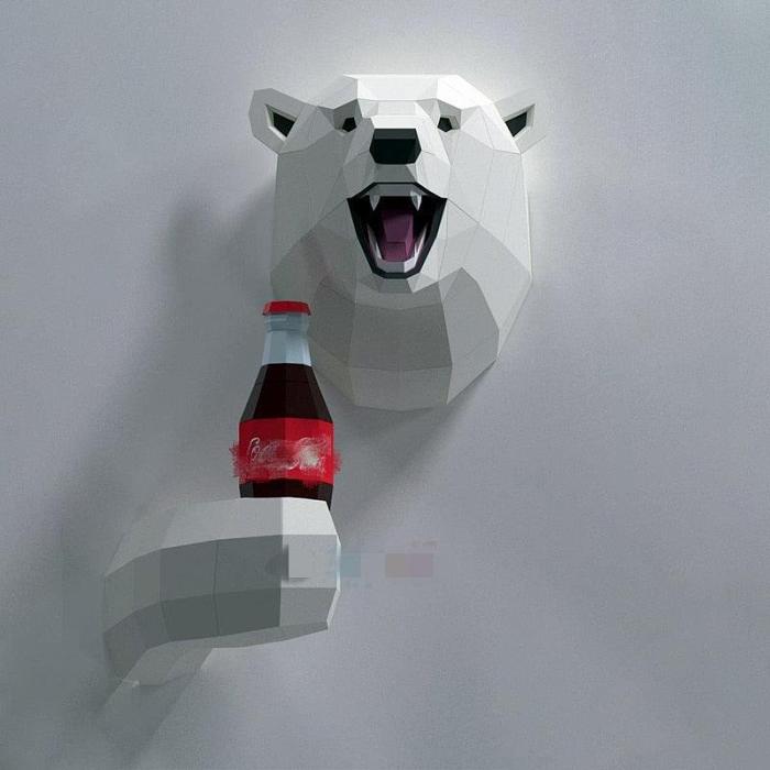 3D Paper Polar Bear Paper-craft