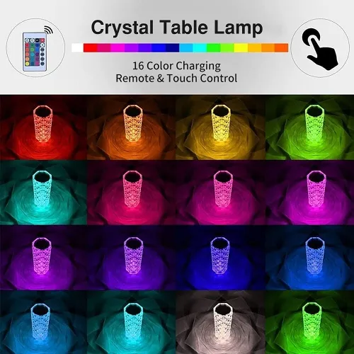 Rose Light LED Crystal Table Lamp
