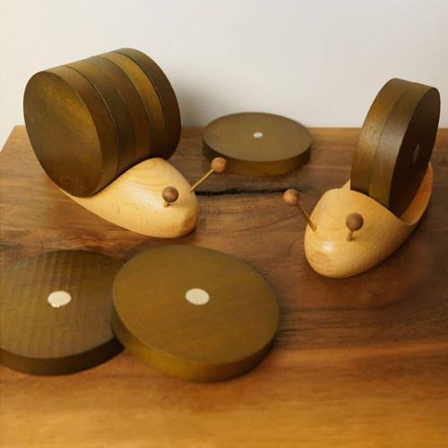 DIY Wooden Snail Model Tea Coaster