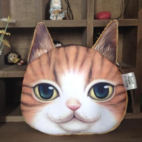 Cute Cat Face Printed Zipper Coin Purses