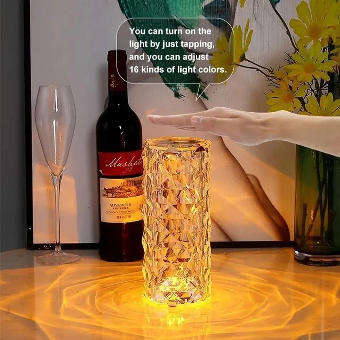 Rose Light LED Crystal Table Lamp