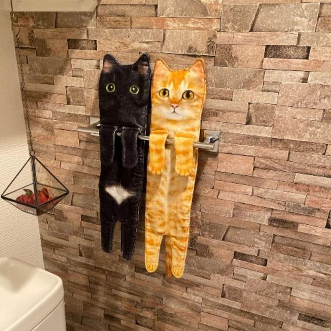 Funny Cat Hand Towel