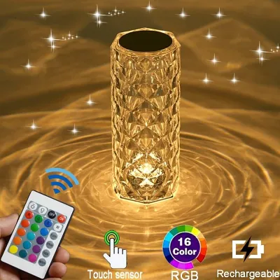 Rose Light LED Crystal Table Lamp