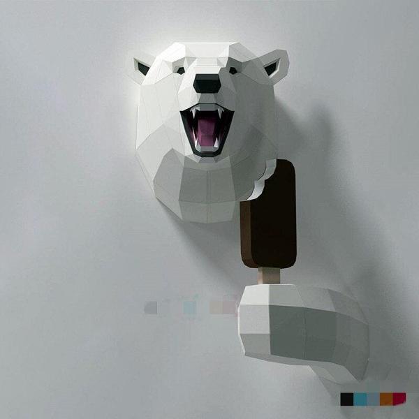 3D Paper Polar Bear Paper-craft