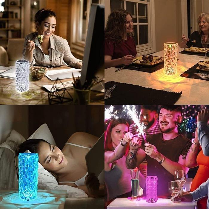 Rose Light LED Crystal Table Lamp