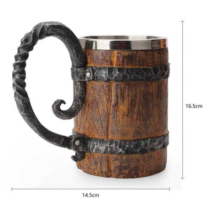 Viking Wood style Beer Mug