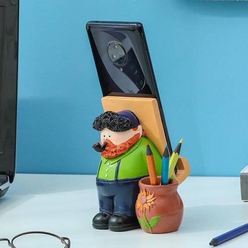 European Artist Mobile Phone Holder Figurine