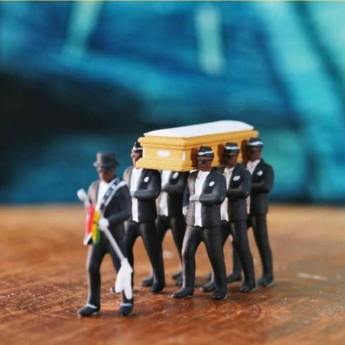 Ghana Funeral Coffin Dancing Pallbearer Team Model