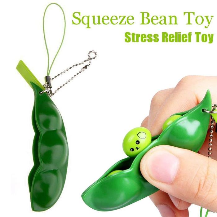 Squeeze Beans Keychain Toy