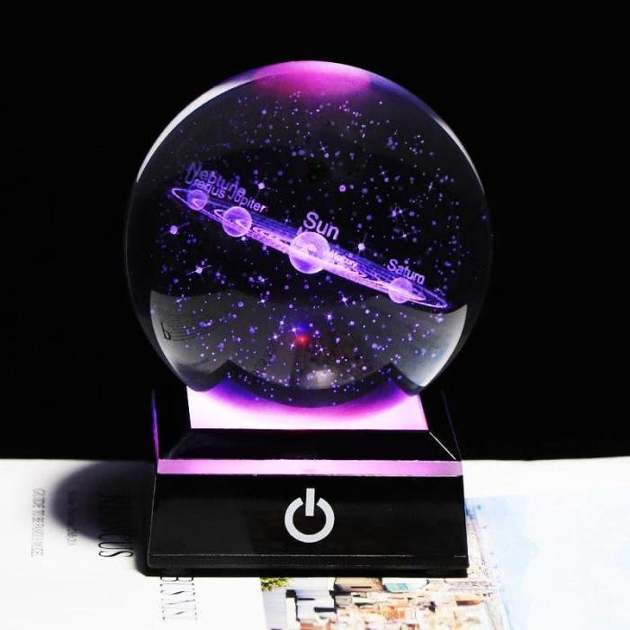 3D Solar System Planet LED Crystal Ball