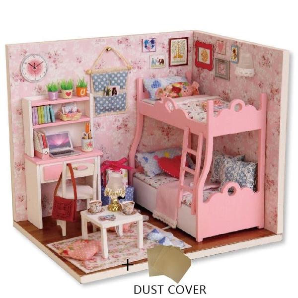 DIY Dollhouse Kit With Furniture LED Lights