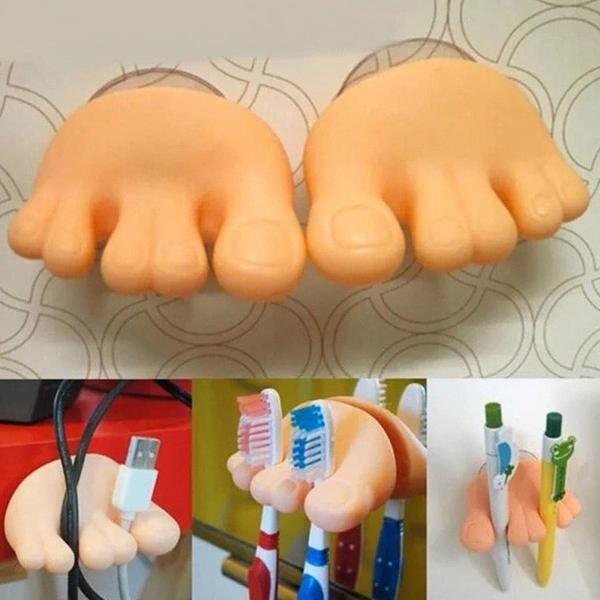 Funny Foot-Toe Toothbrush Holder