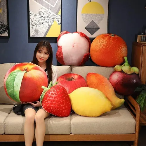 3D Simulation Fruit Vegetable Plush Pillow
