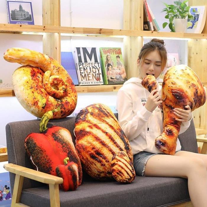 Simulation Grilled Food Plush Pillow