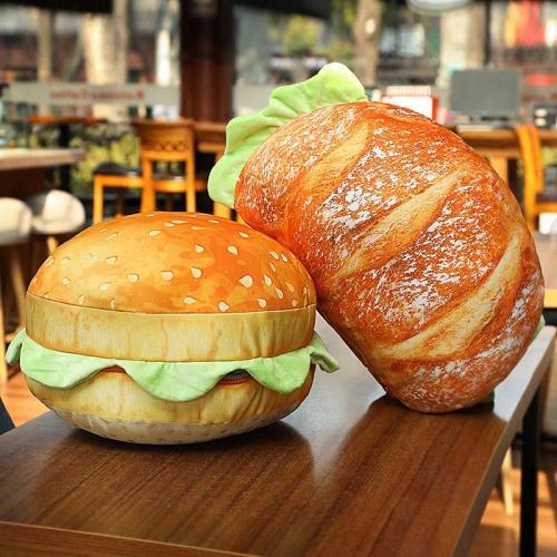 3D Plush Burger Pillow Cushion