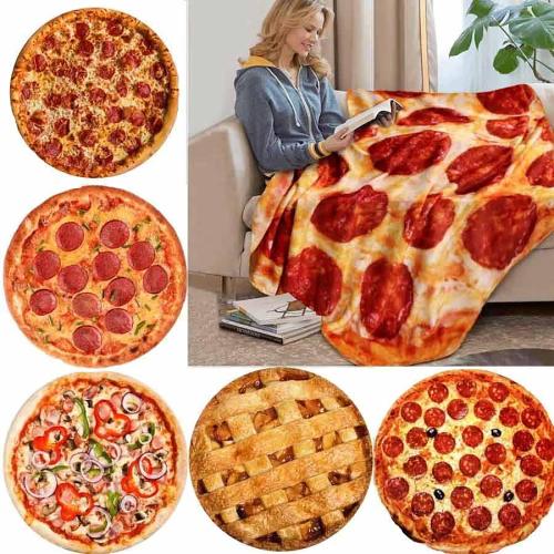 Pizza Tortilla Shaped Round Blanket