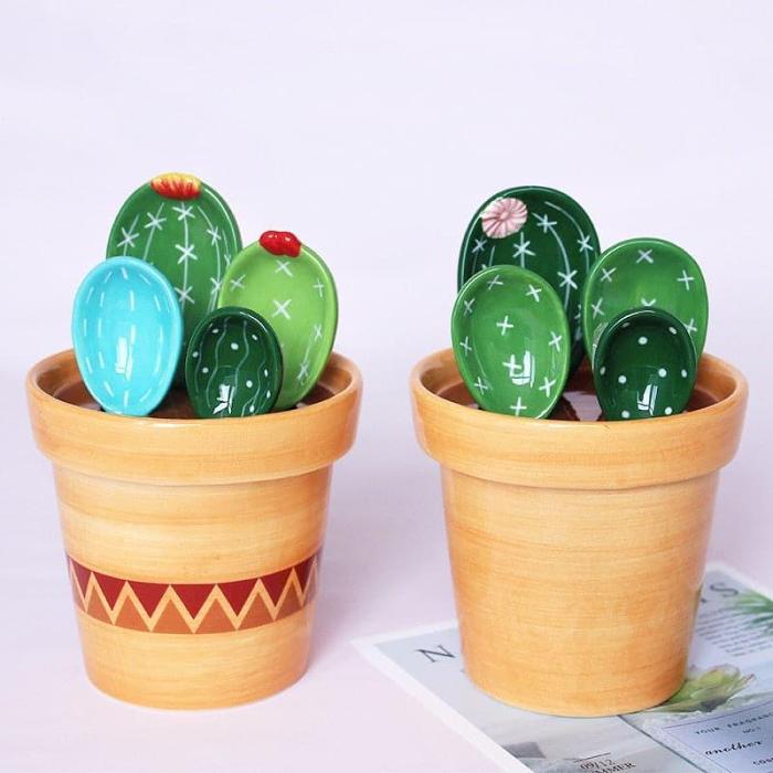 Cactus Shaped Ceramic Spoon Kits