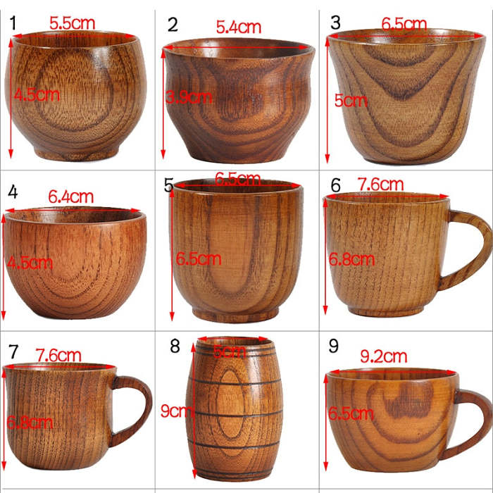 Wooden Big Belly Cups