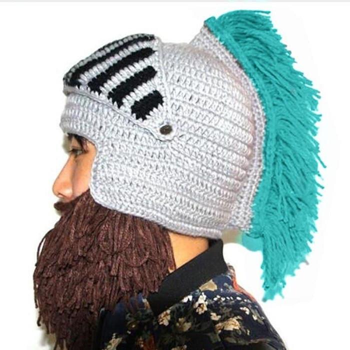 Cosplay Roman Knight Knit Beard Hats