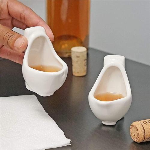 Urinal Shape Ceramic Mugs 2PCs