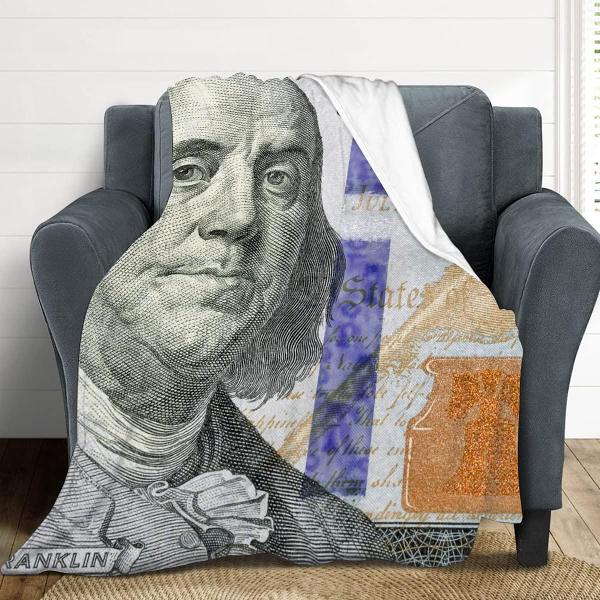 100 Dollar Bill Money Ultra Soft Blanket