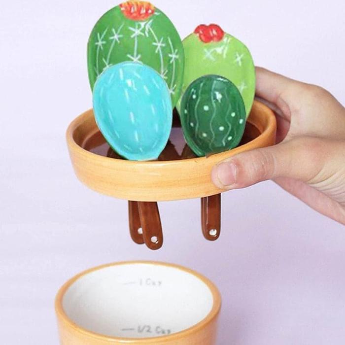 Cactus Shaped Ceramic Spoon Kits