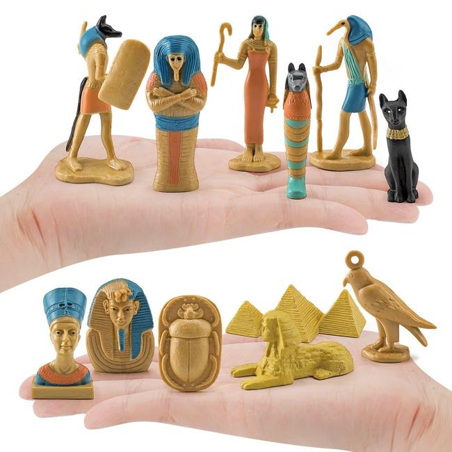 12Pcs Miniature Egyptian Statue Figurine