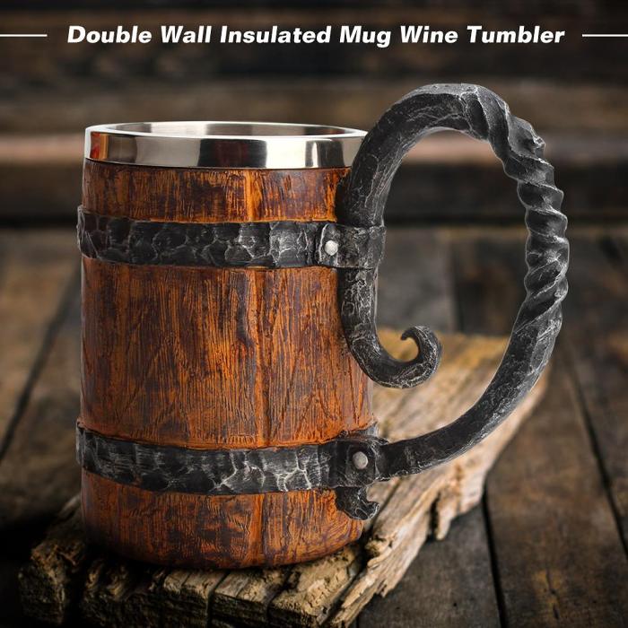 Viking Wood style Beer Mug
