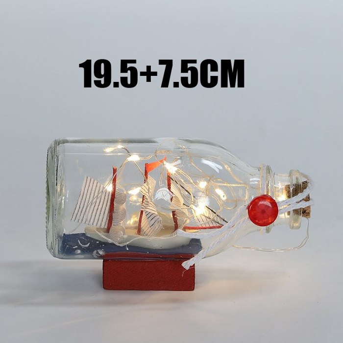 Sailing Boat In Bottles Glass Figurines