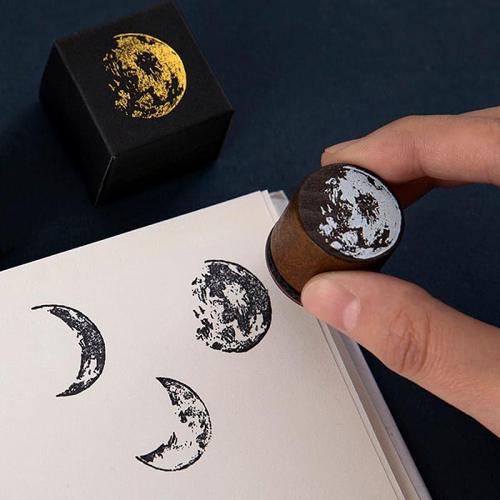 DIY Vintage Moon Series Wood Stamp