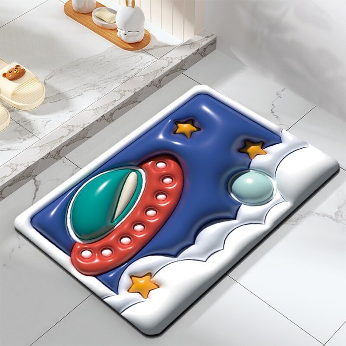 3D Style Bathroom Absorbent Floor Mat