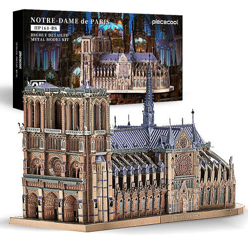 3D Metal Notre Dame Cathedral Paris Model Building