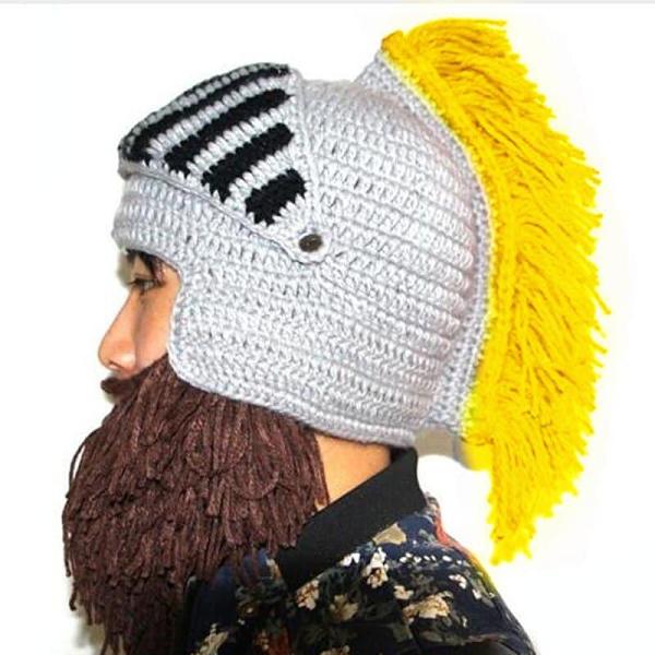 Cosplay Roman Knight Knit Beard Hats