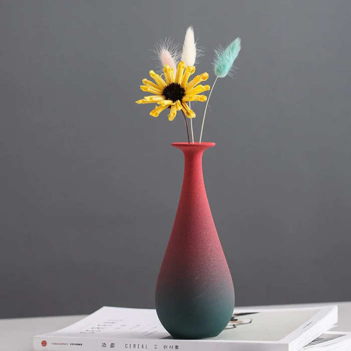 Frosted Red Vase