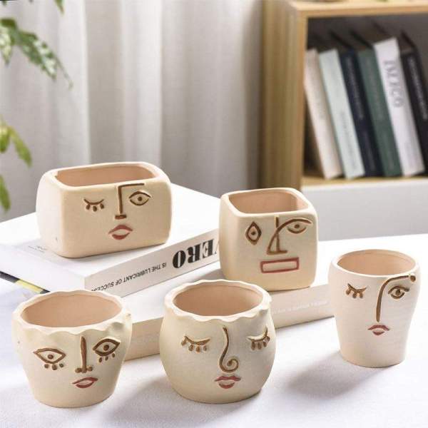 Face Art Flower Pot