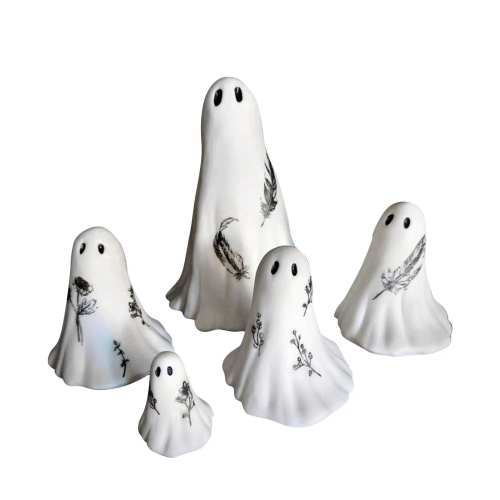 5Pcs Cute Ghost Sculpture Miniature