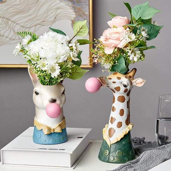 Animal Head Vases