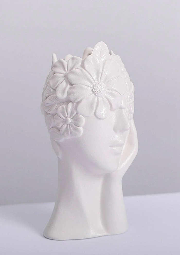 Blindfolded Floral Girl Vase