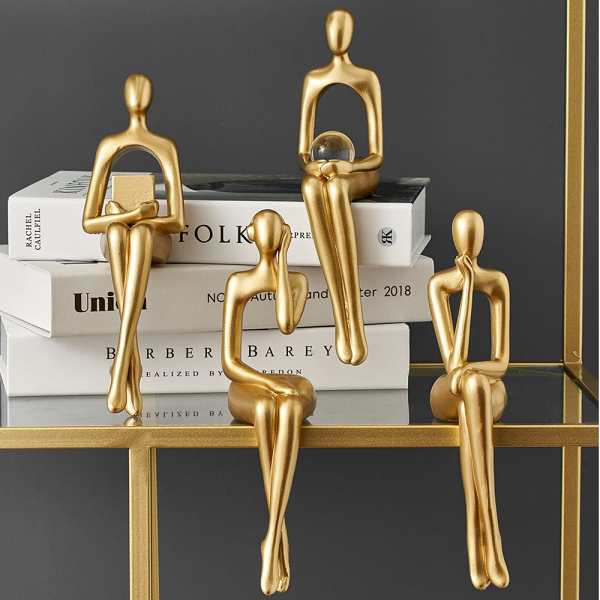 Gold Thinking Figurine