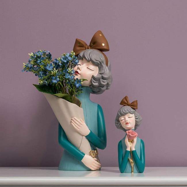 Bouquet Girl Sculpture Statues